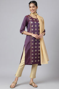 Gold Solid Georgette Dupatta