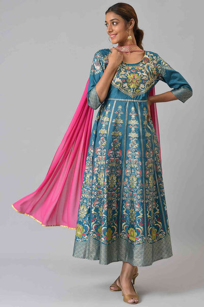 Pink Chocker Neck Georgette Dupatta