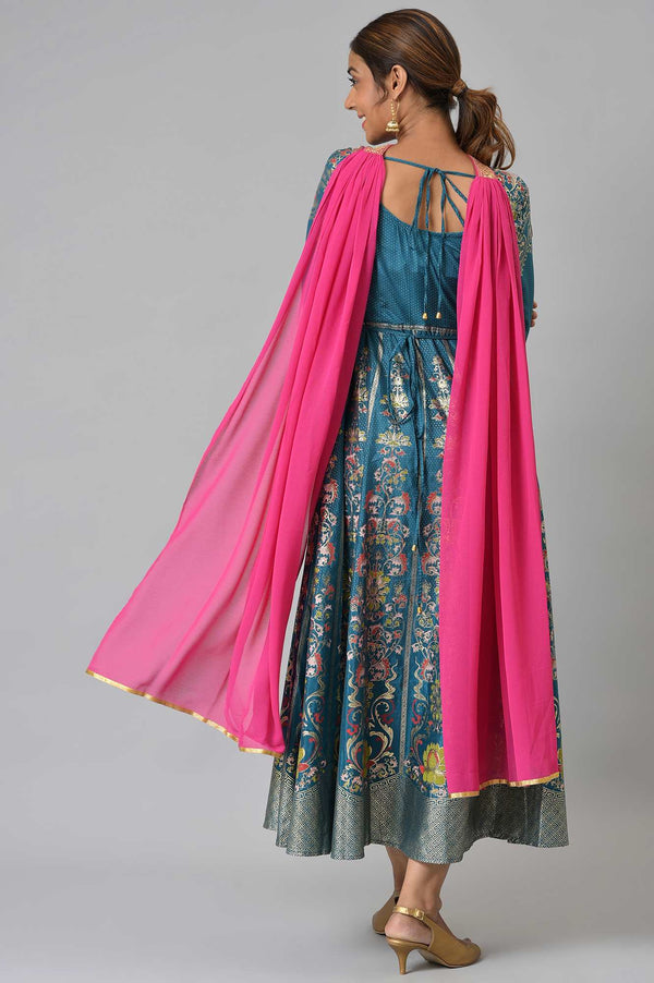 Pink Chocker Neck Georgette Dupatta