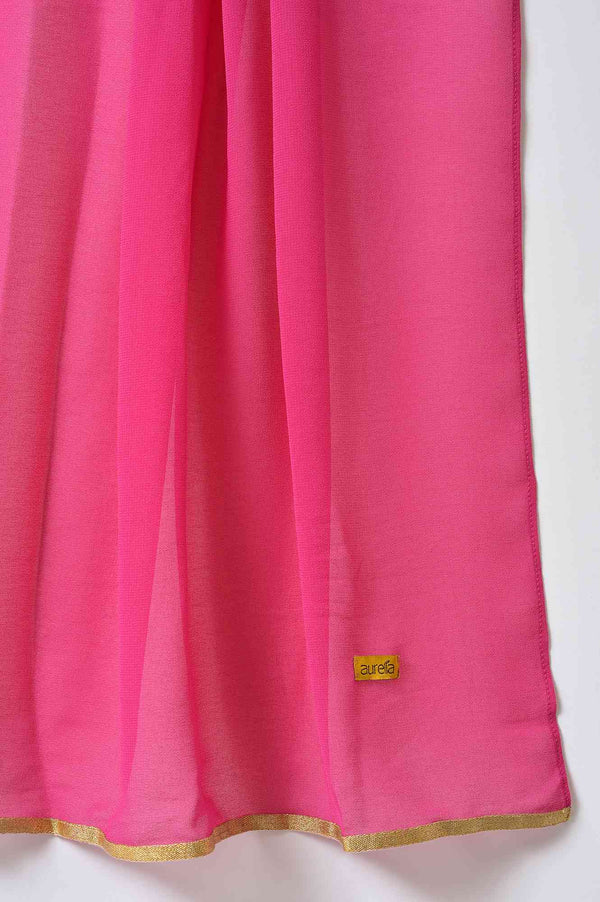 Pink Chocker Neck Georgette Dupatta