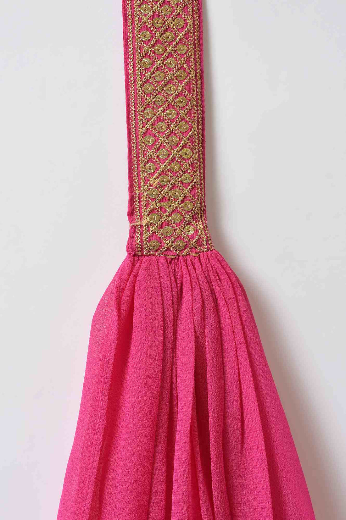 Pink Chocker Neck Georgette Dupatta