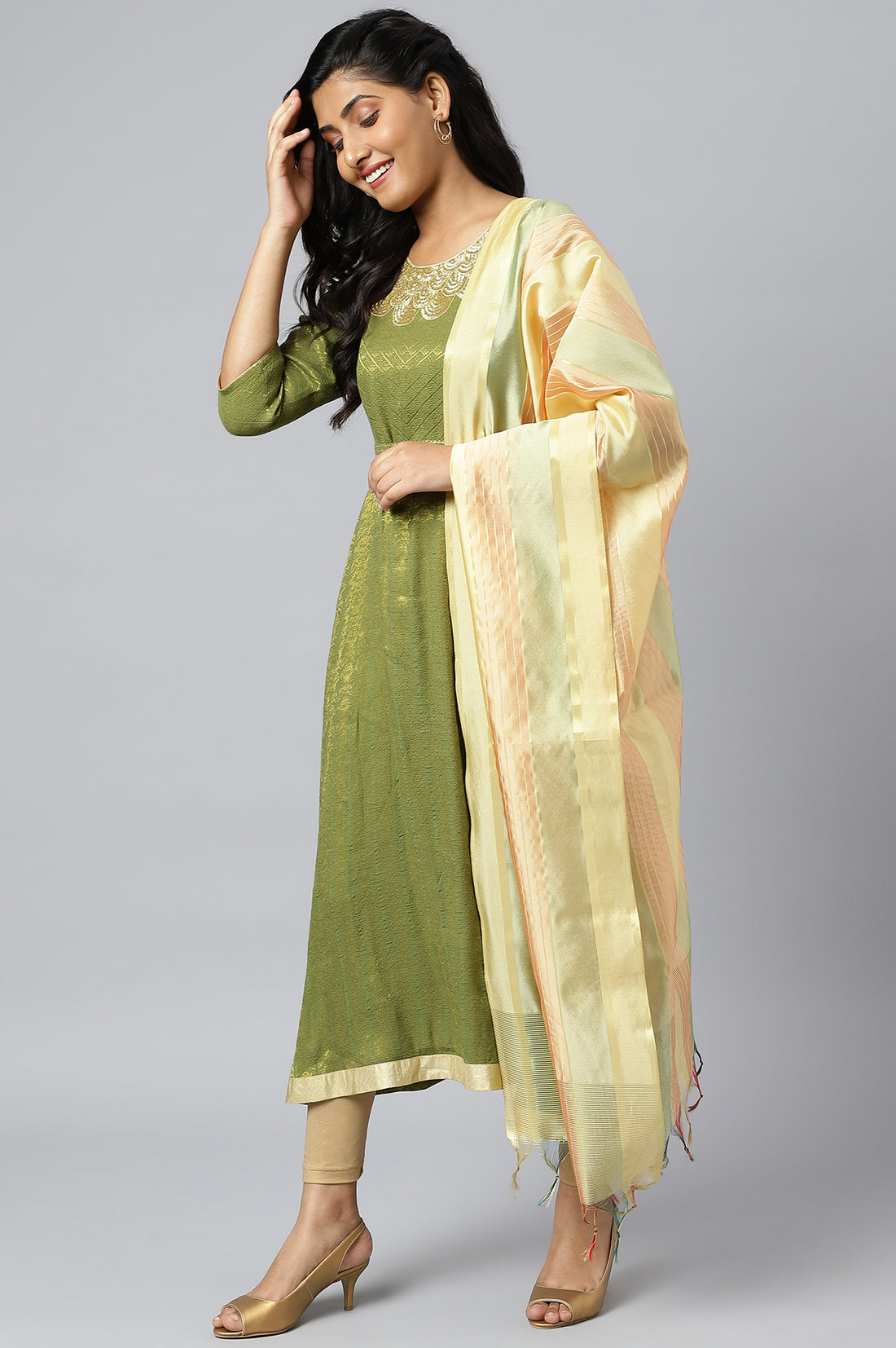 Multi Gold Banarsi Dupatta