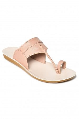 Aurelia Blush Textured Almond Toe Flat