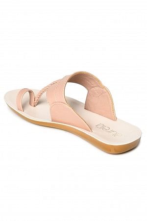 Aurelia Blush Textured Almond Toe Flat