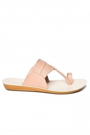 Aurelia Blush Textured Almond Toe Flat