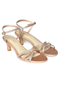 Aurelia Glitter Gold Glitter Round Toe Kitten
