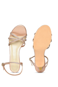 Aurelia Glitter Gold Glitter Round Toe Kitten