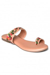 Aurelia Embroidered Rose Gold Almond Flat