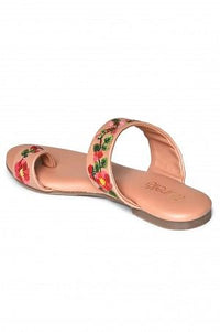 Aurelia Embroidered Rose Gold Almond Flat