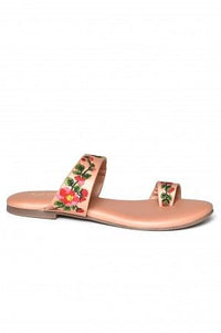Aurelia Embroidered Rose Gold Almond Flat