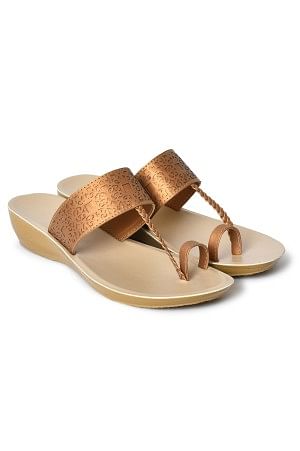 Aurelia Laser Cut Antique Gold Almond Wedge