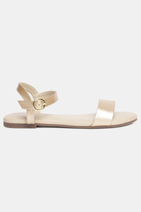 Aurelia Gold Solid Round Toe Flat-ZKASSIDY