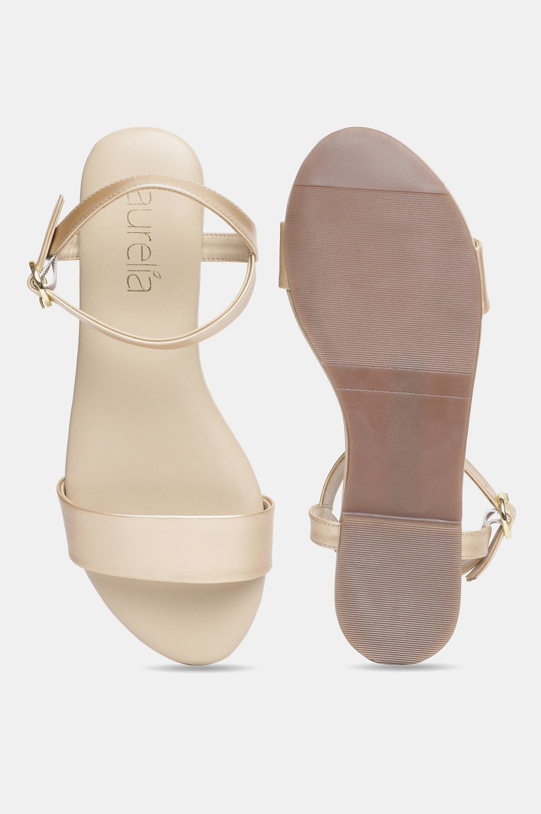 Aurelia Gold Solid Round Toe Flat-ZKASSIDY