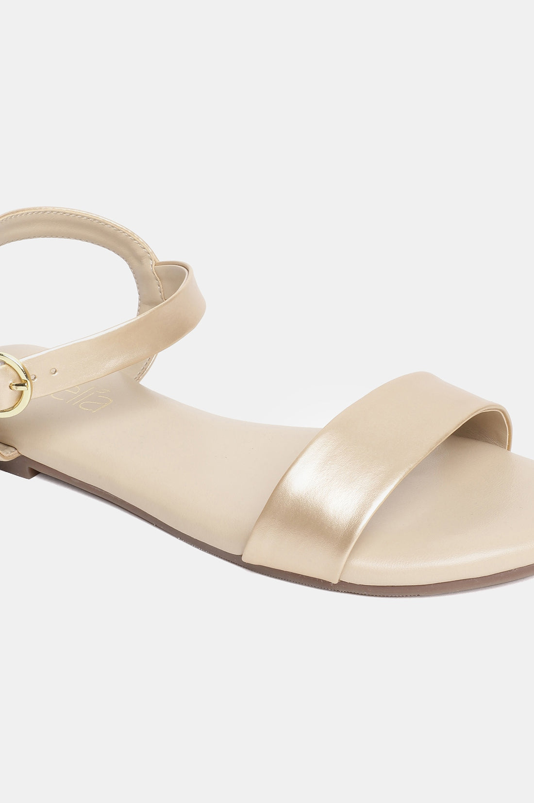Aurelia Gold Solid Round Toe Flat-ZKASSIDY