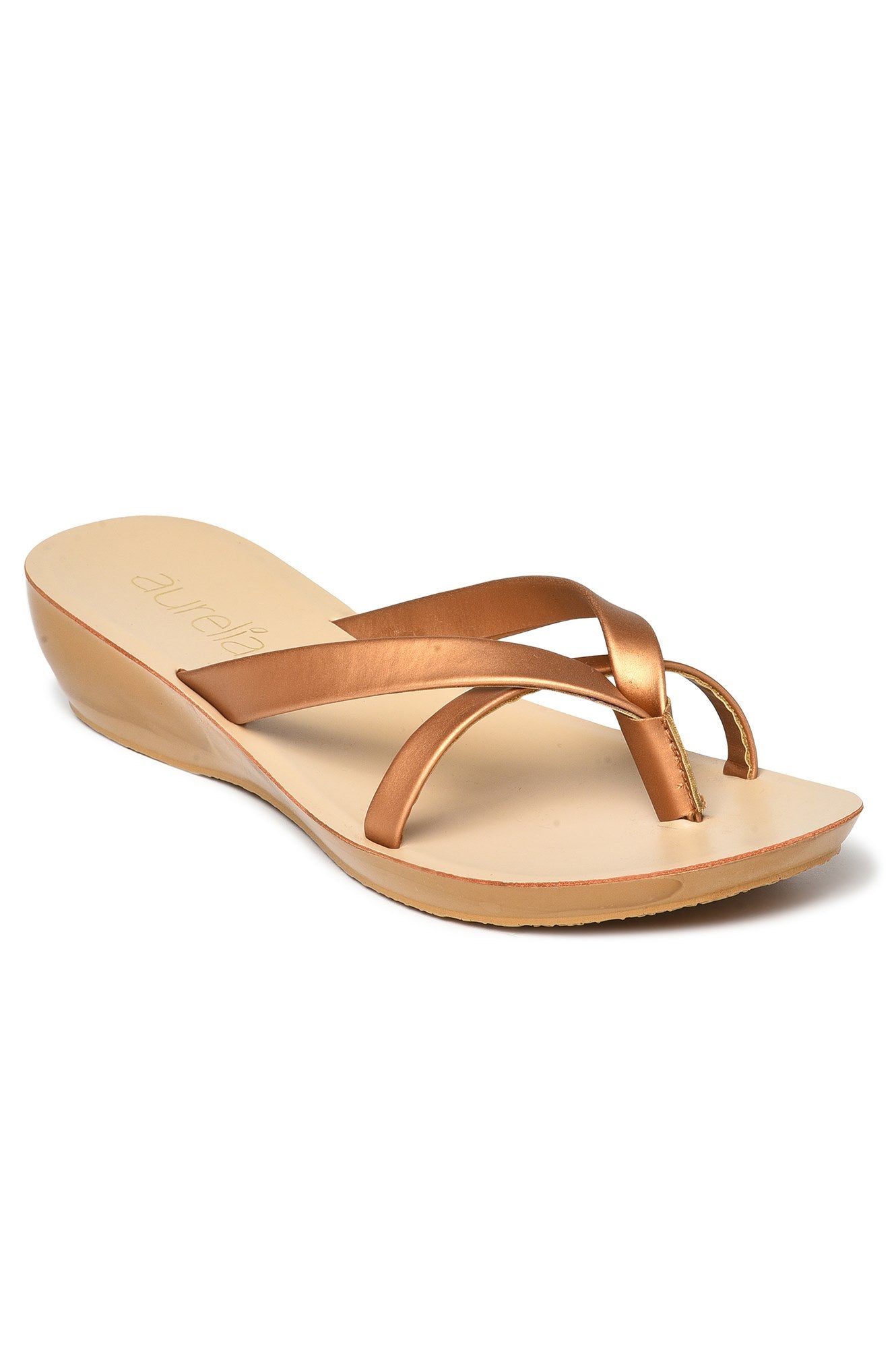 Aurelia Solid Antique Gold Almond Wedge