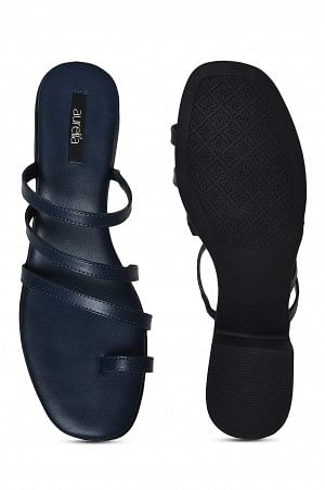 Aurelia Solid Navy Square Block Heel