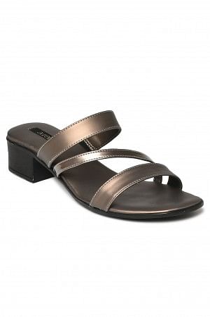 Aurelia Solid Gunmetal Square Toe Block Heel