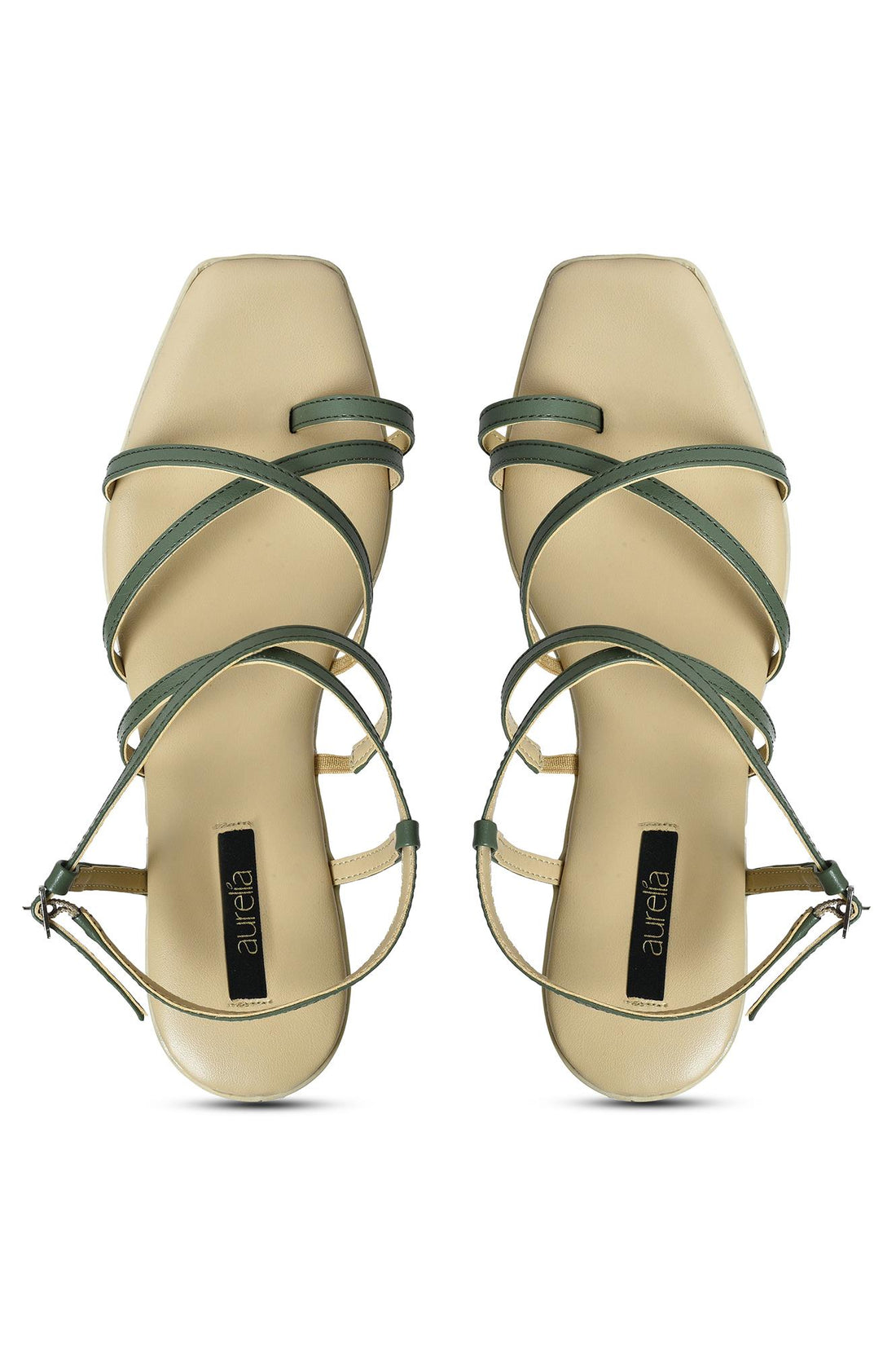 Aurelia Solid Green Square Wedge
