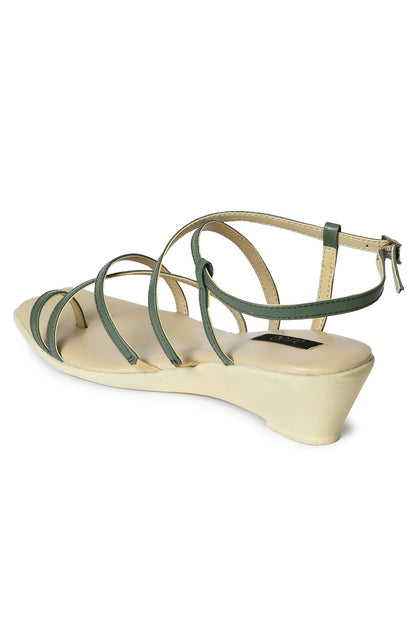 Aurelia Solid Green Square Wedge