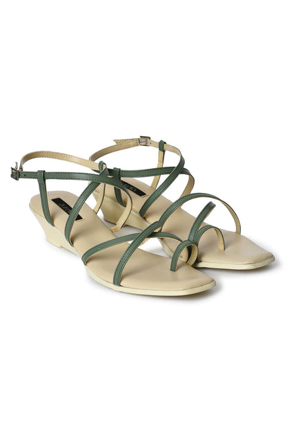 Aurelia Solid Green Square Wedge