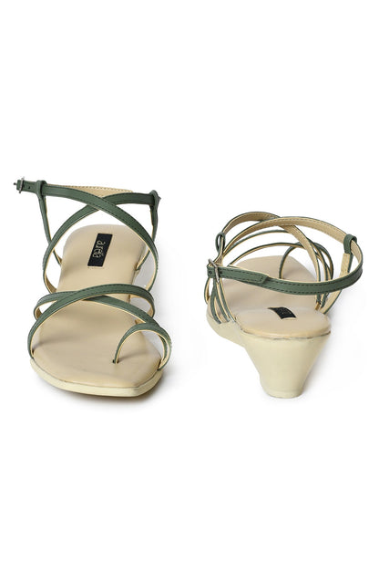 Aurelia Solid Green Square Wedge