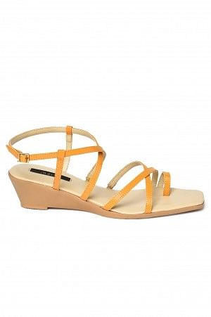 Aurelia Solid Yellow Square Wedge