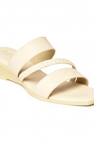 Aurelia Solid Ecru Square Wedge