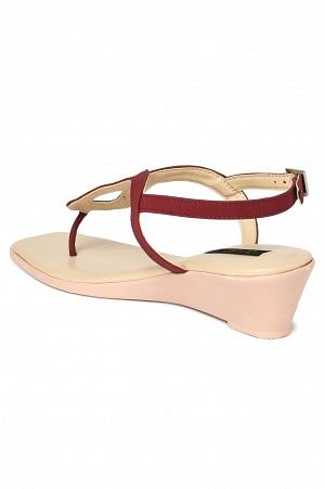 Aurelia Solid Burgundy Square Wedge