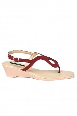 Aurelia Solid Burgundy Square Wedge