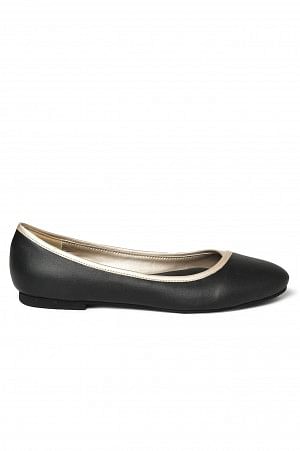 Aurelia Solid Black Round Flat