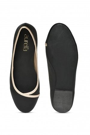 Aurelia Solid Black Round Flat