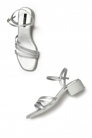 Aurelia Solid Silver Square Toe Heel