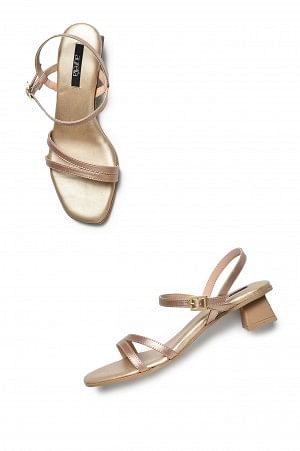 Aurelia Solid Gold Square Toe Heel