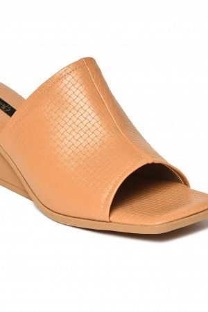 Aurelia Textured Tan Square Wedge