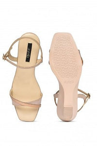 Aurelia Glitter Rose Gold Glitter Square Wedge