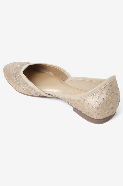 Aurelia Embroidered Gold Square Flat