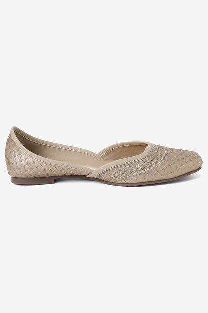 Aurelia Embroidered Gold Square Flat