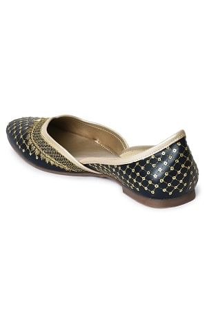 Aurelia Embroidered Navy Square Flat