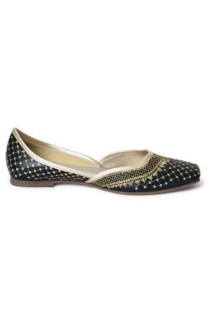 Aurelia Embroidered Navy Square Flat