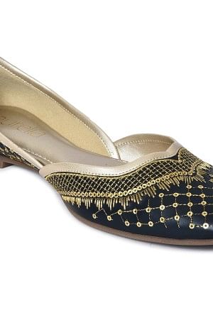 Aurelia Embroidered Navy Square Flat