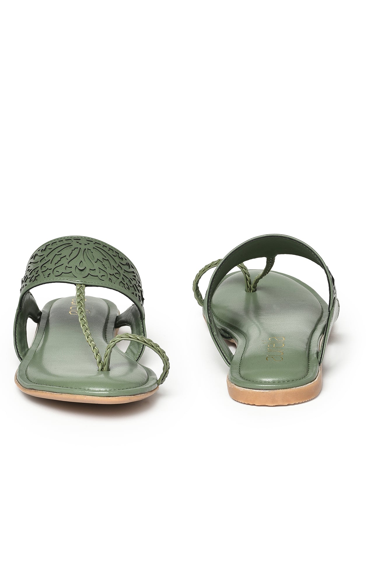 Aurelia Laser Cut Green Round Flat