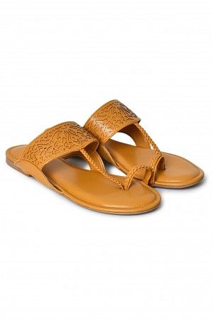 Aurelia Laser Cut Mustard Round Flat