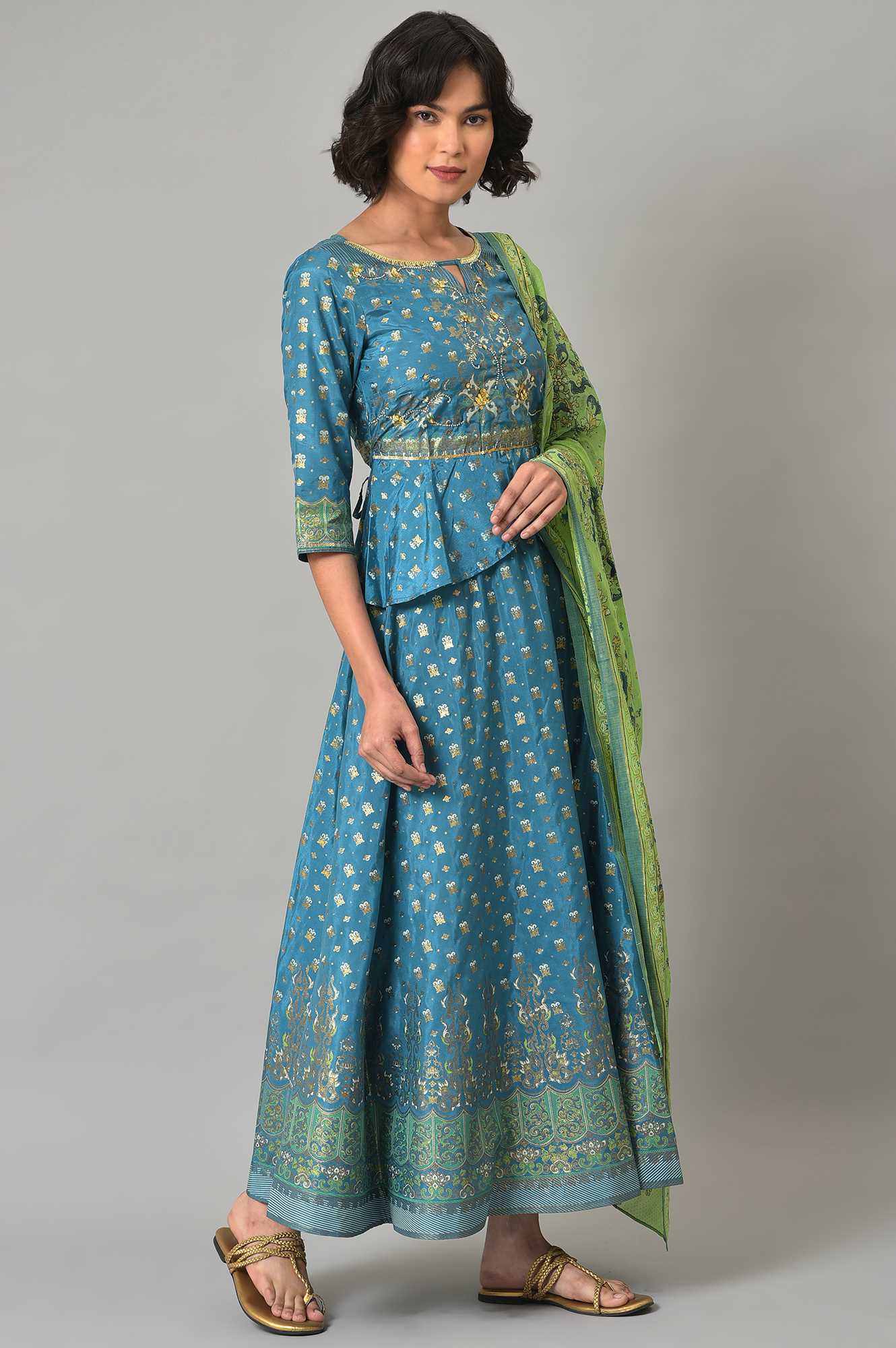 Aurelia Ocean Death kurta Flared Skirt Dupatta