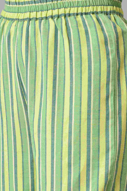 Green Yarn-Dyed kurta With Straight Palazzo