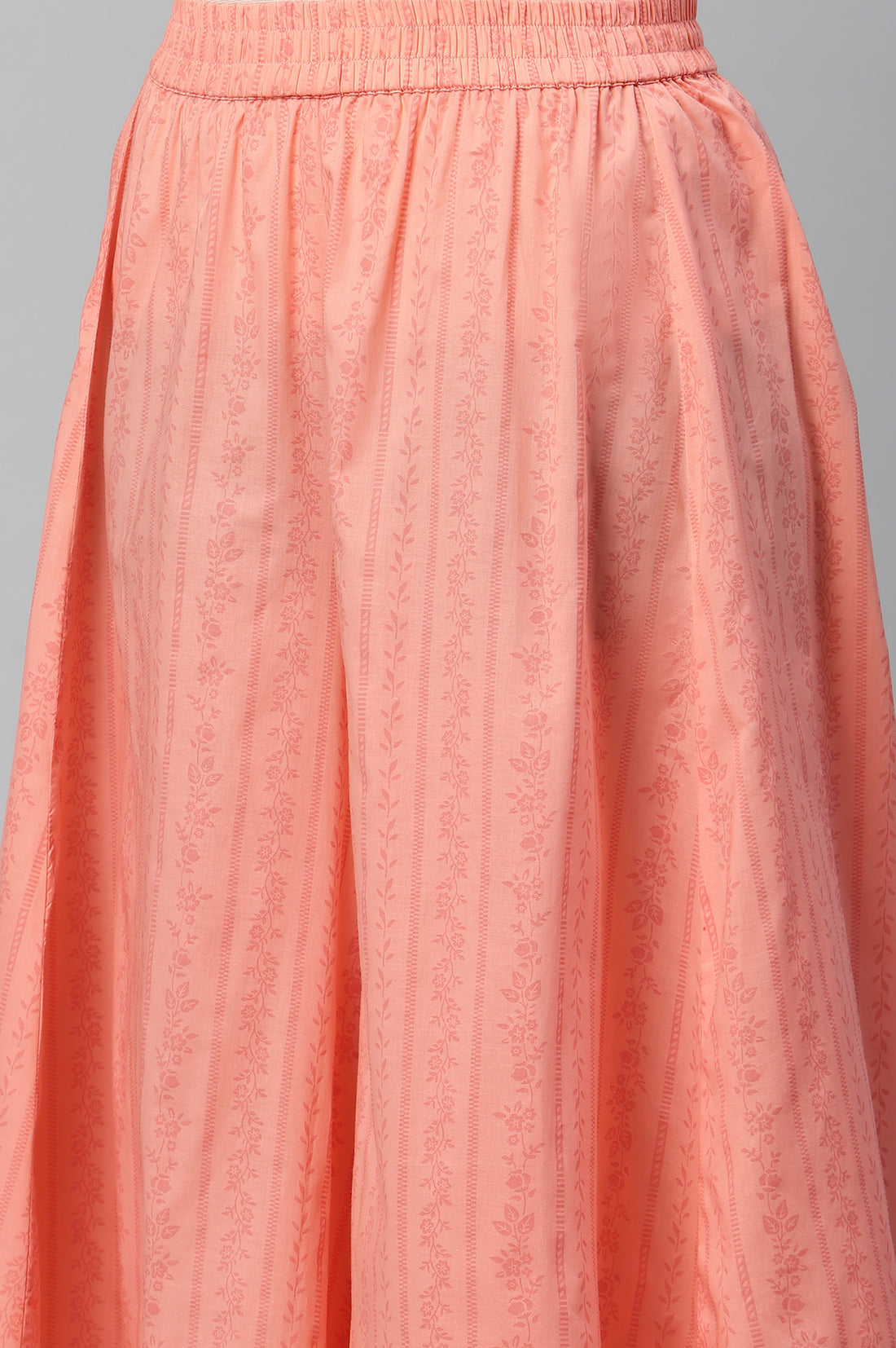 Blue Straight Kurta, Peach Culottes And Dupatta Set