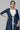 Blue Flared Gilet With Noodle Strap Kurta