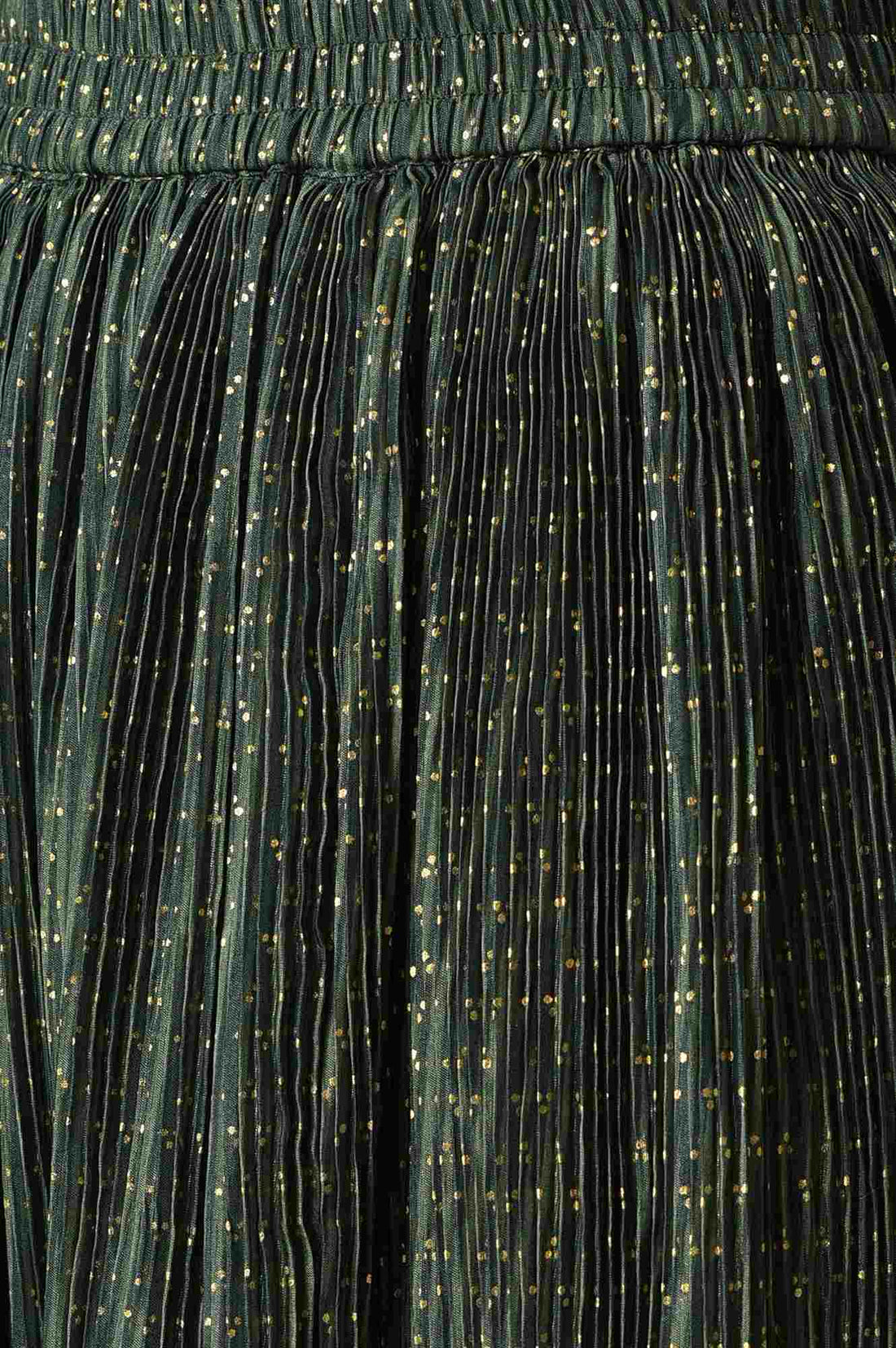 Green Embroidered kurta with Flared Skirt and Golden Dupatta