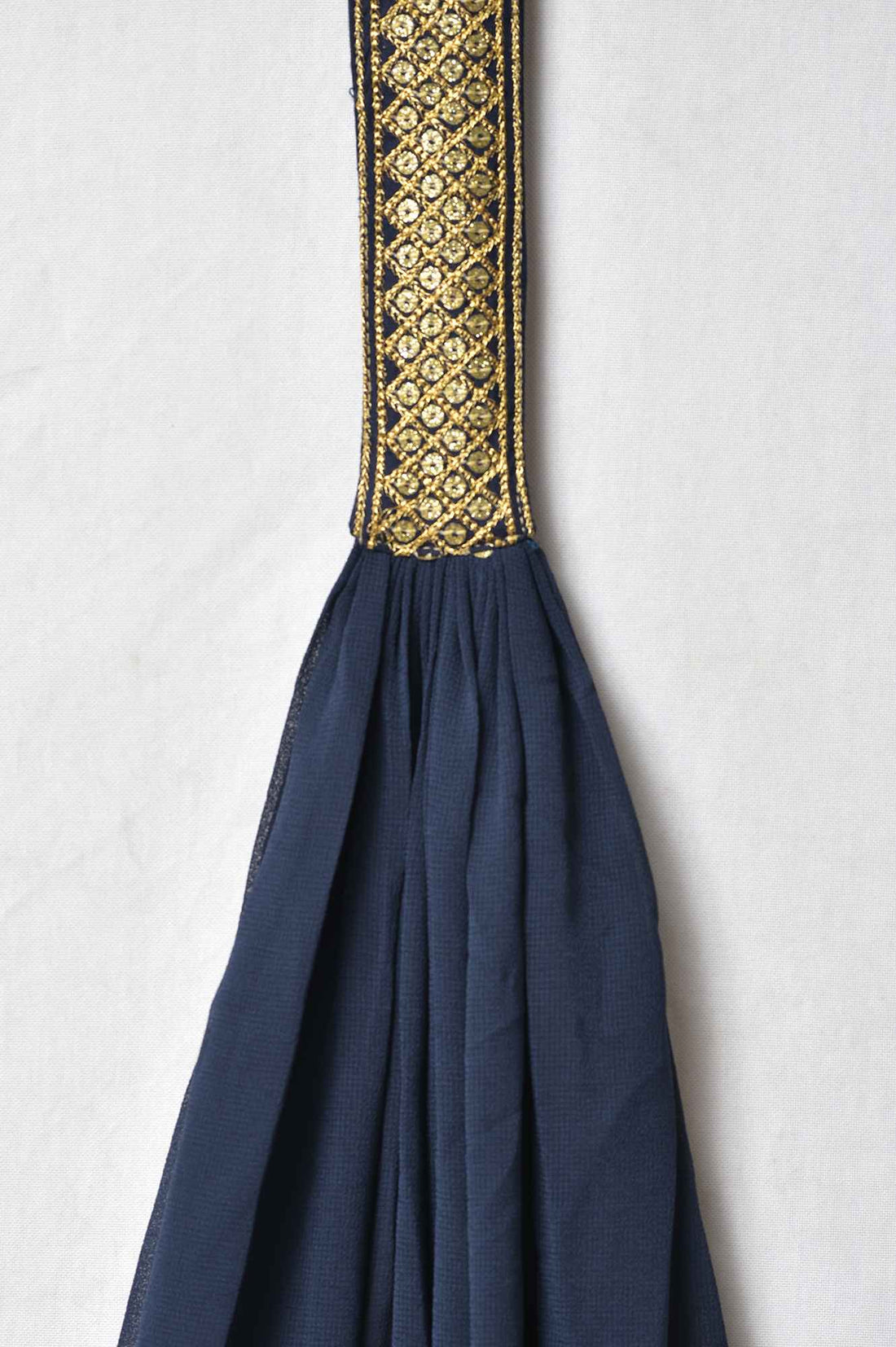 Blue Floral Printed with Zari Embroidery Liva Dress and Dupatta Set