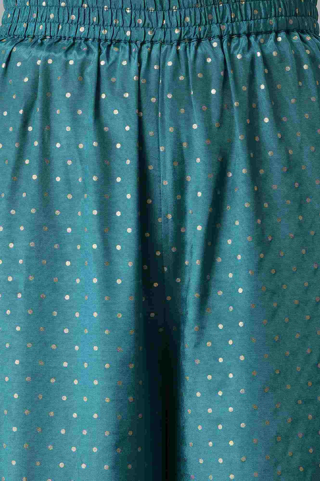 Green Shantung Liva Kurta With Gathered Sharara