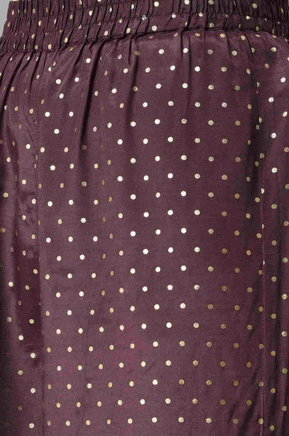 Brown Shantung LIVA kurta with Gathered Sharara